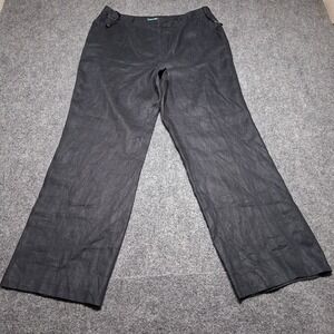 Lauren Ralph Lauren Womens Black Linen Wide Leg Pants Sz 14‎ 100% linen